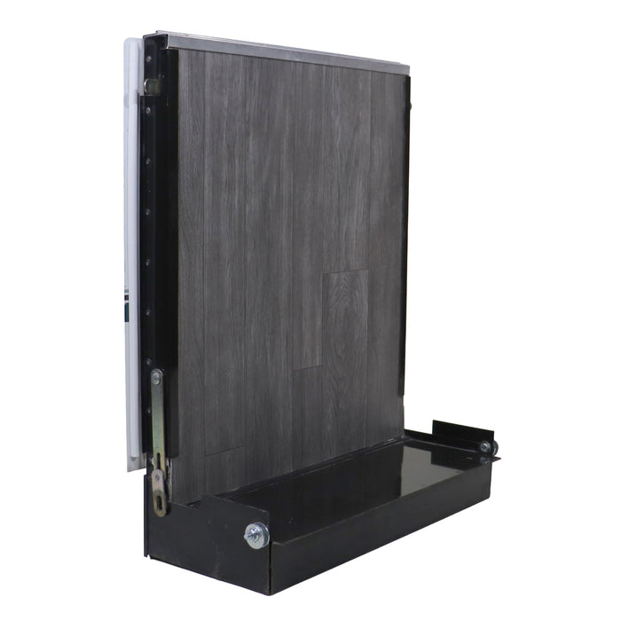 pop up camper access door shown from a rear angle