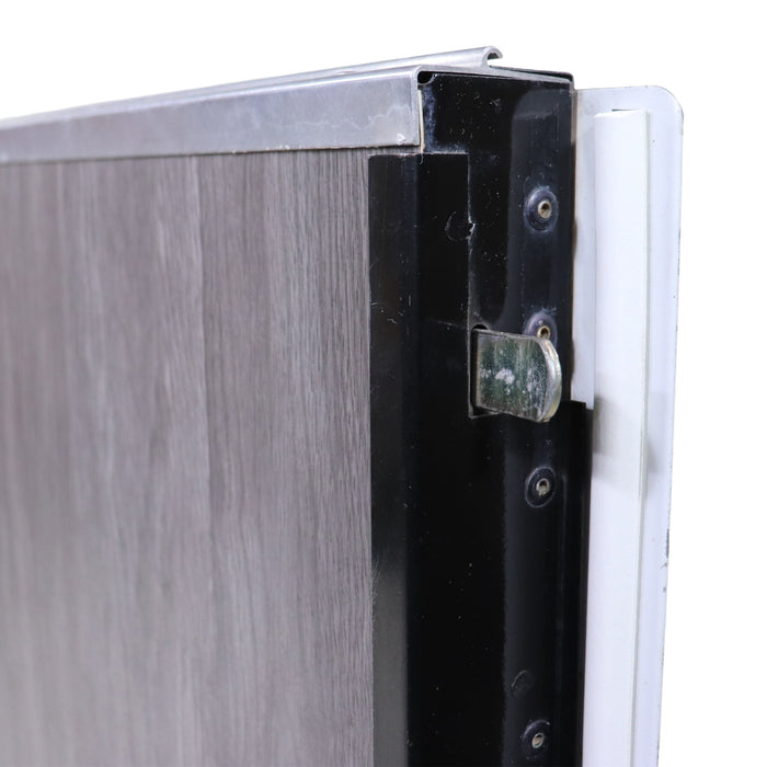 door lock cam shown exiting the side of the door frame on a coleman camper door