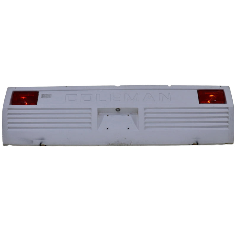 Coleman body panel with red lights on a white background