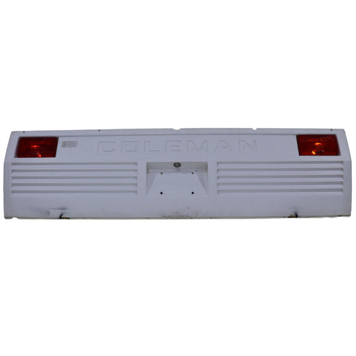 Coleman body panel with red lights on a white background