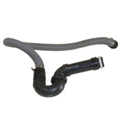 Gray and black hose with a connector on a white background