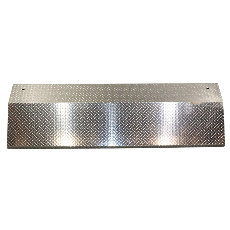 Metallic diamond plate panel on a white background