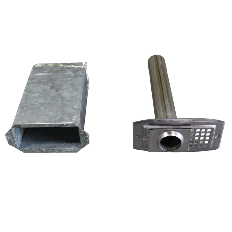 furnace box and pipe / grill shown apart