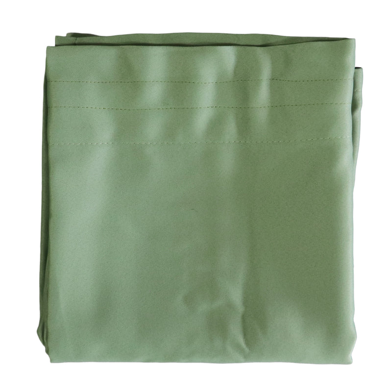 a single olive curtain panel
