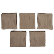 five taupe curtain panels part of a full set