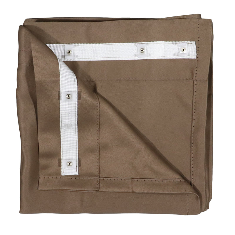 taupe curtain panel with type E carriers