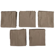 five taupe curtain panels
