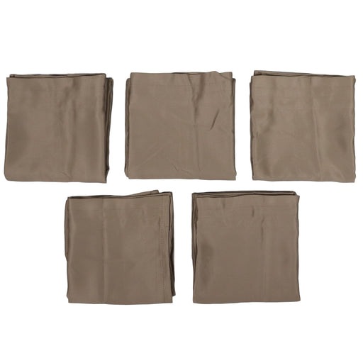 five taupe curtain panels