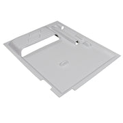 A white molded plastic replacement part with various cutouts and recessed details, shown on a plain white background.