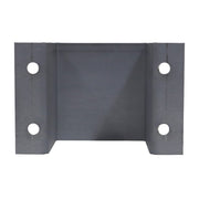A dark gray metal bracket or mounting plate with two circular holes on each vertical flange, shown against a plain white background.