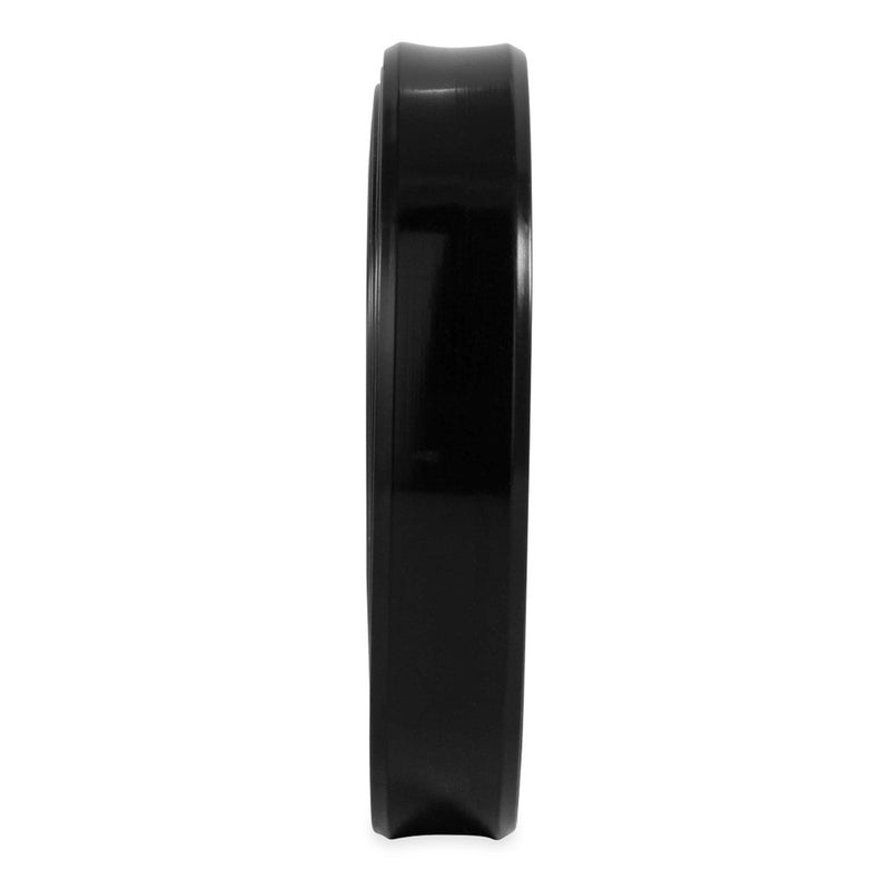 A roll of black vinyl trim insert showing the profile