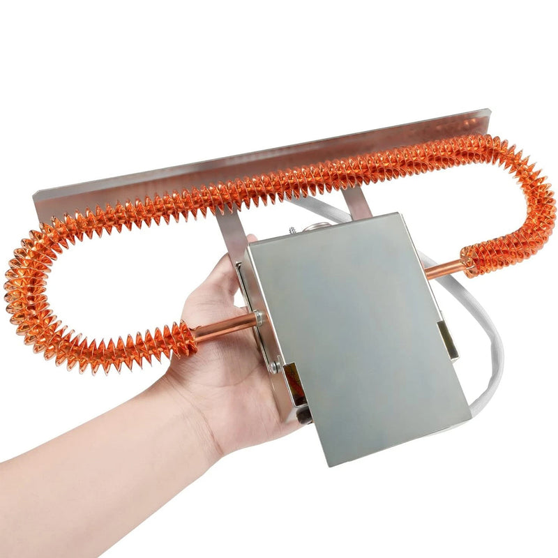 Hand holding a heat strip on a white background