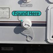 infographic with the drain nut location