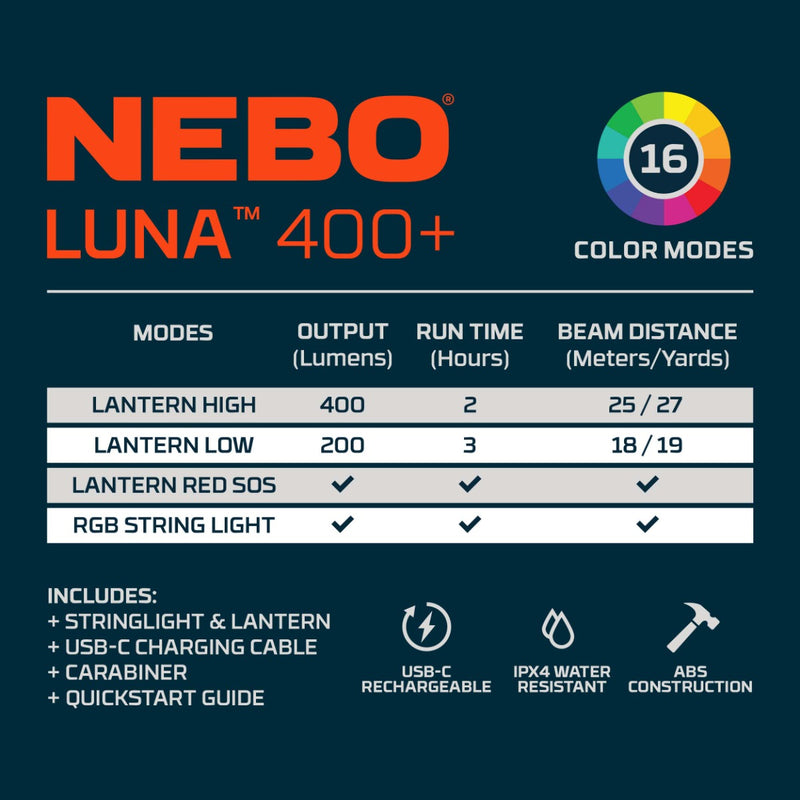 Luna 400 2-in-1 Lantern + Color String Light