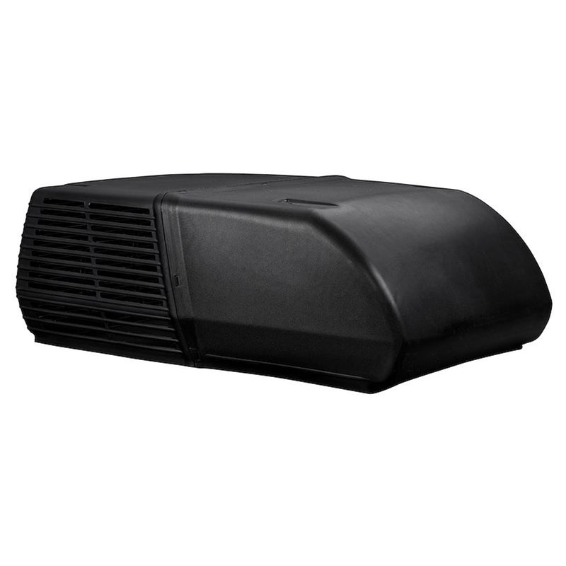 Black air conditioner on a white background