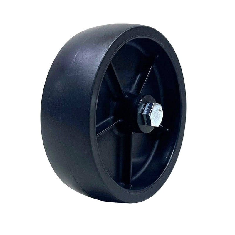 Black wheel with a white background
