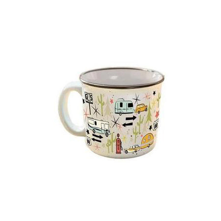 Retro Mug Wanderlust White