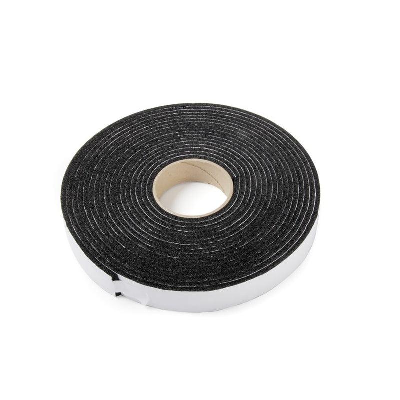 A roll of black self-adhesive vinyl foam tape.