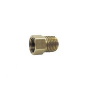 A gold-colored metal inverted flare adapter
