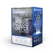 Packaging box for Skeeter Hawk Personal Mosquito Zapper & Lantern with product image and details.