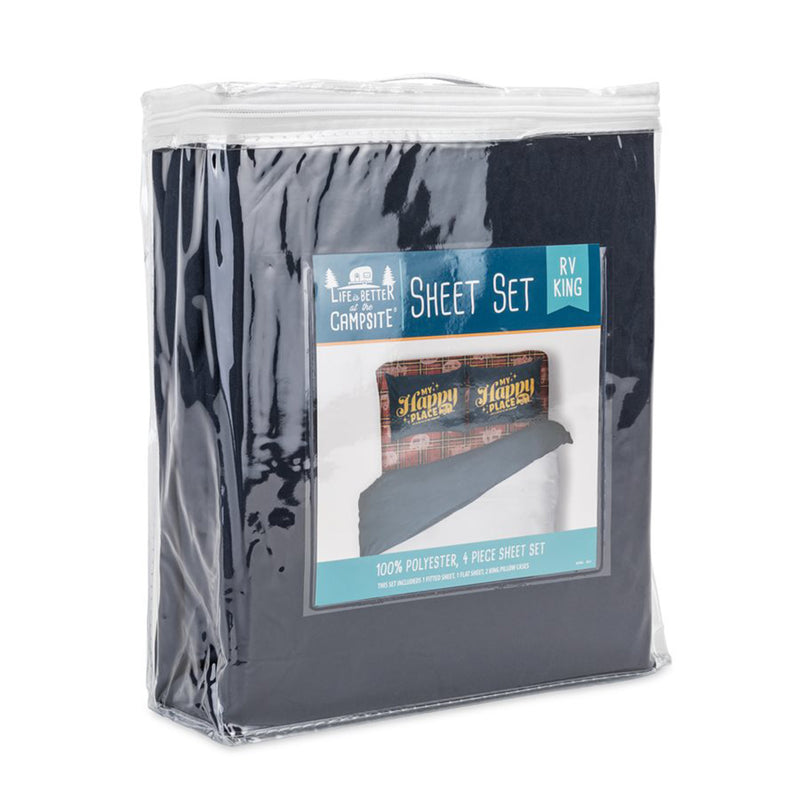Red Plaid King Bed Sheet Set
