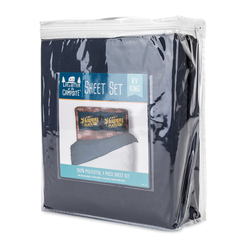 Red Plaid King Bed Sheet Set