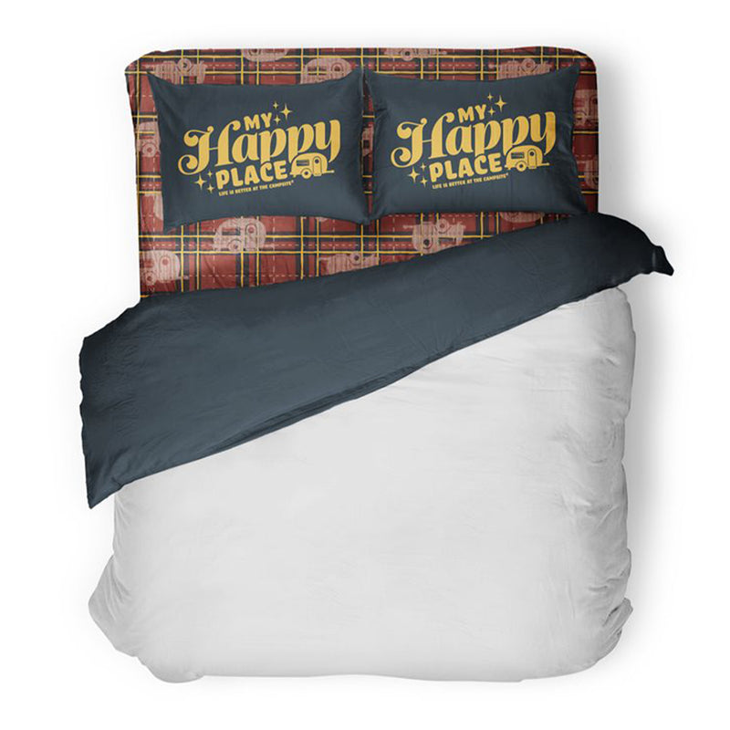 Red Plaid King Bed Sheet Set