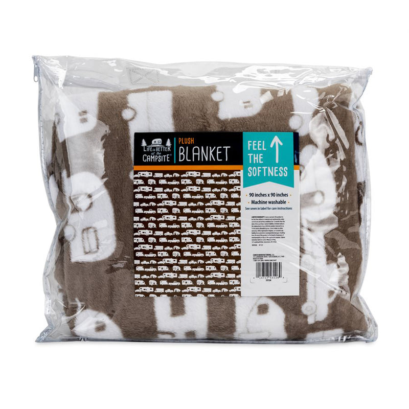 Large Greige Plush Fleece Blanket