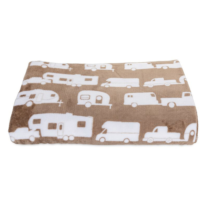 Large Greige Plush Fleece Blanket