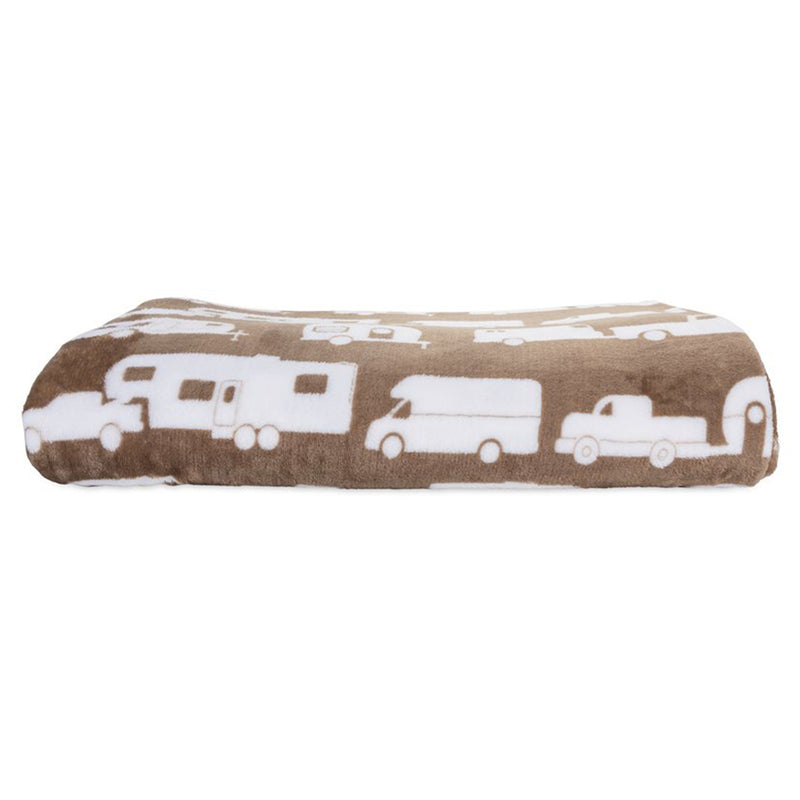 Large Greige Plush Fleece Blanket