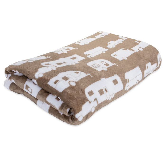 Large Greige Plush Fleece Blanket