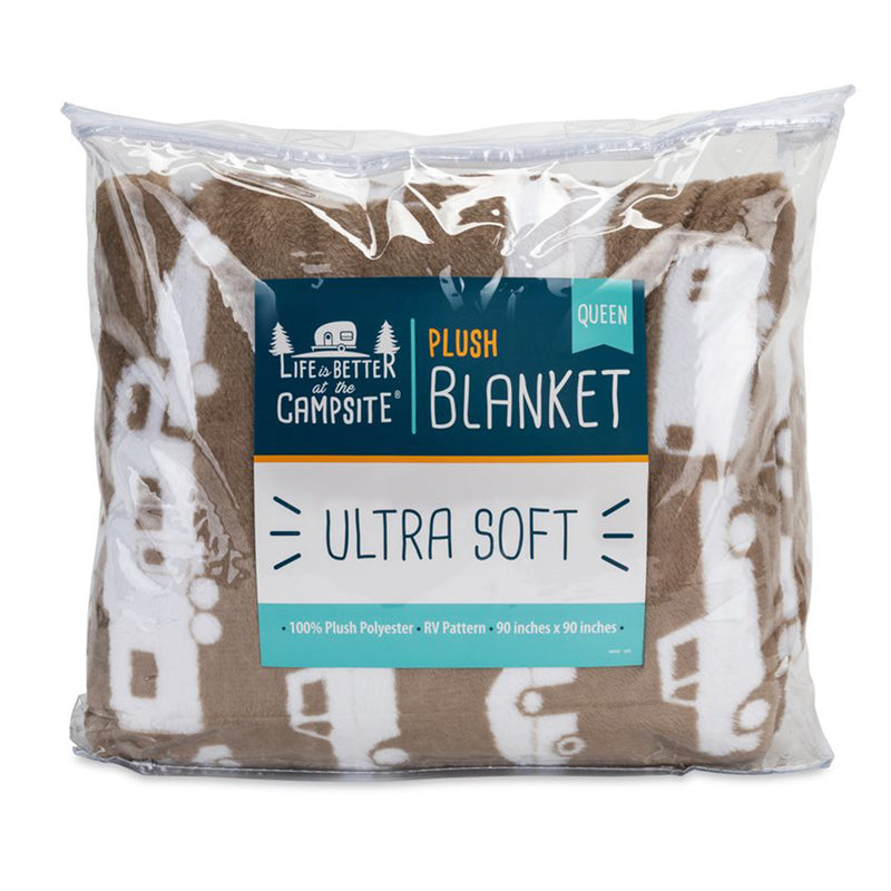 Large Greige Plush Fleece Blanket