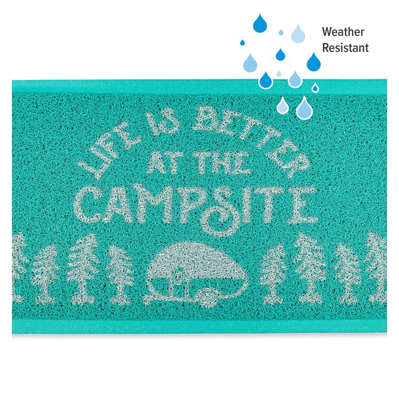 Life Is Better At The Campsite Teal Rug