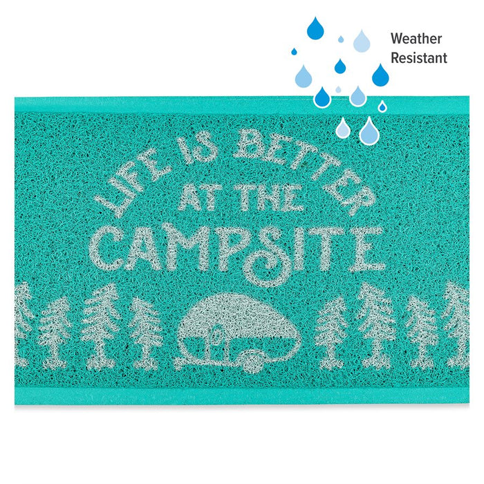 Life Is Better At The Campsite Teal Rug