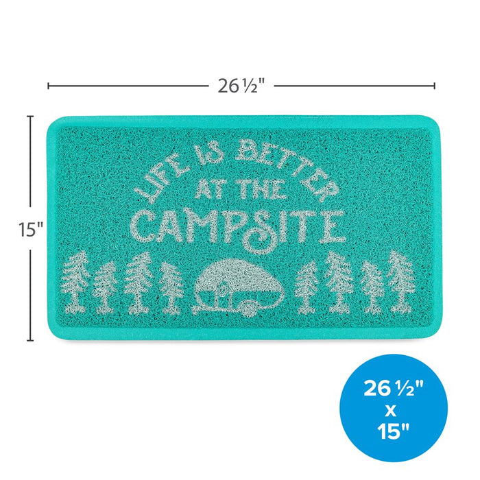 Life Is Better At The Campsite Teal Rug