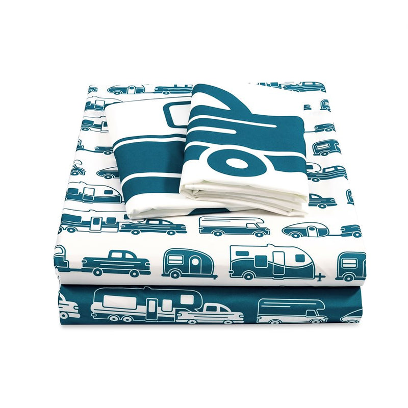 Blue Queen Bed Sheet Set