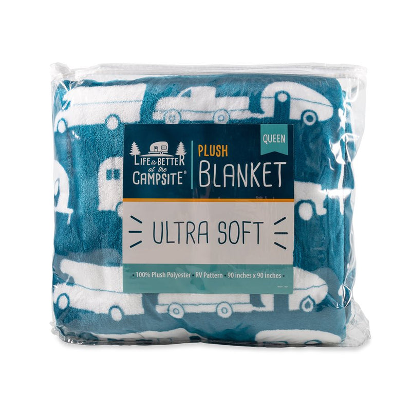 Large Blue Plush Fleece Blanket