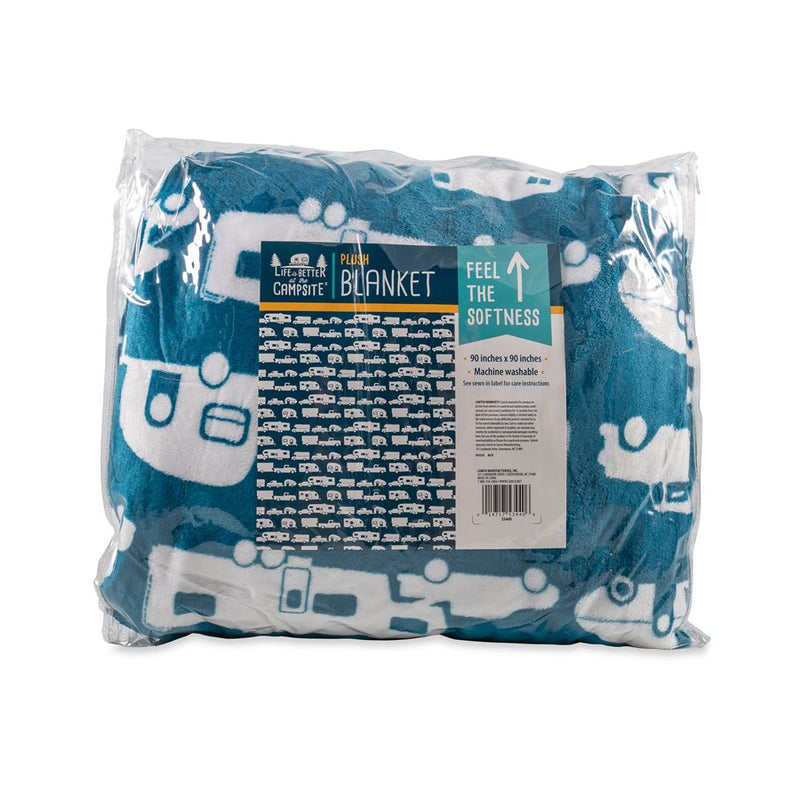 Large Blue Plush Fleece Blanket