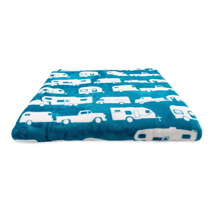 Large Blue Plush Fleece Blanket