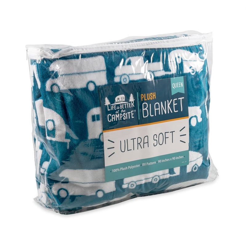 Large Blue Plush Fleece Blanket