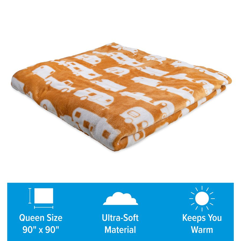 Large Autumn Gold Plush Fleece Blanket