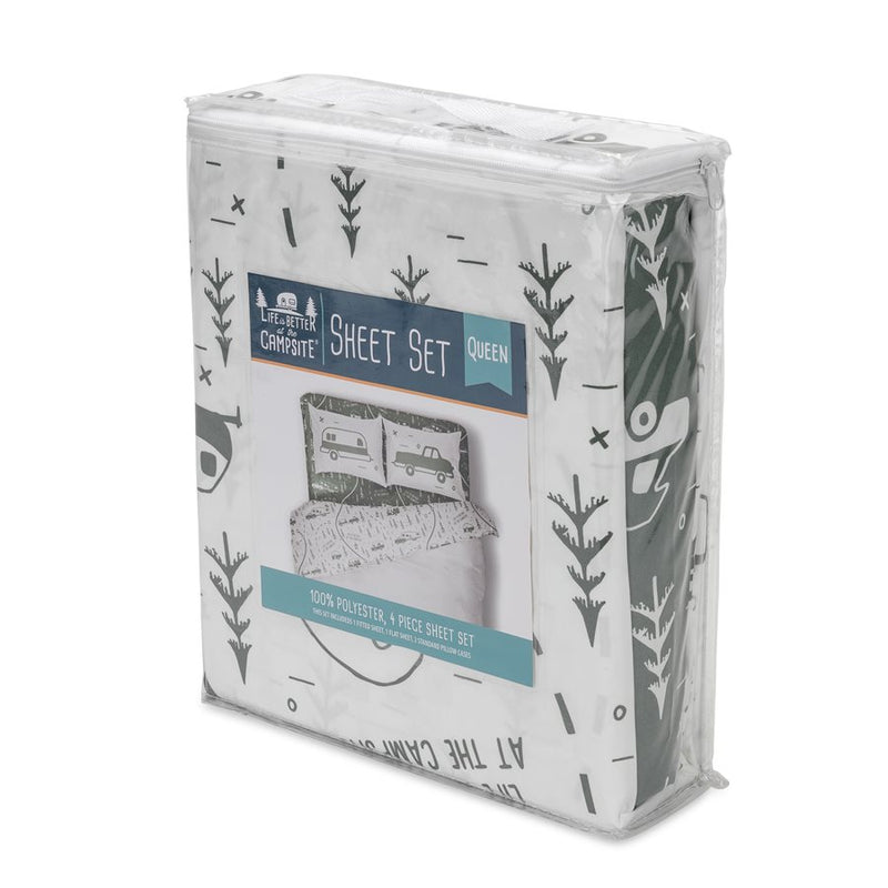 Green Queen Bed Sheet Set