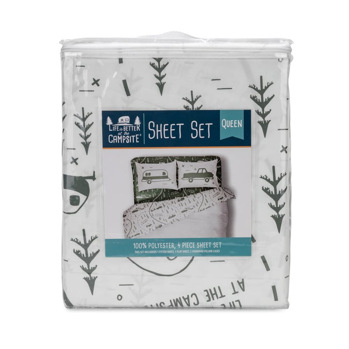 Green Queen Bed Sheet Set
