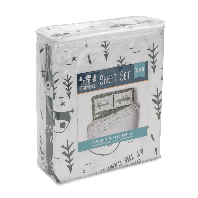 Green Queen Bed Sheet Set