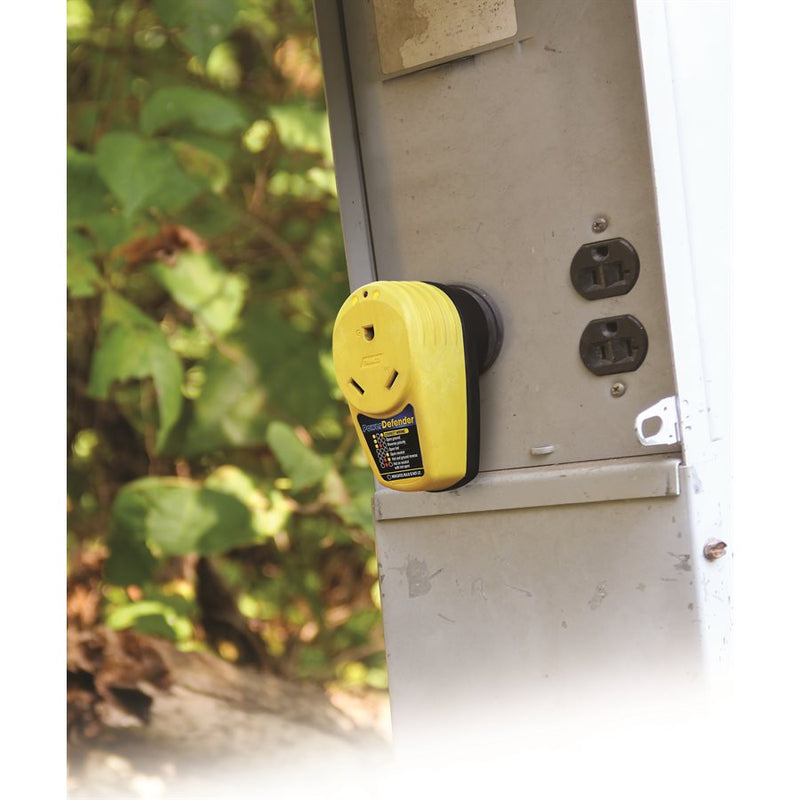 surge protector shown in a campground power pedestal