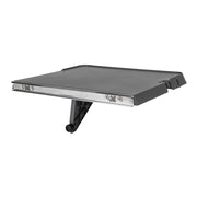 rear view of the table with the rail and lower support leg