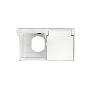 exterior outlet cover showing one lid open