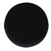 Black spare tire cover on a white background