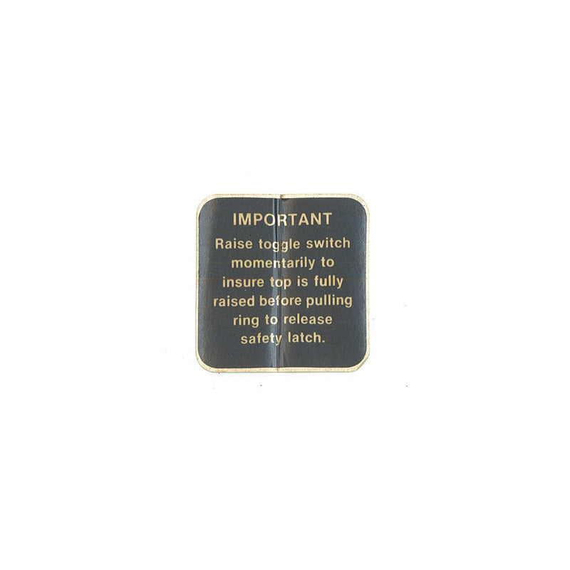 Hydraulic Safety Label