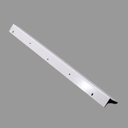 A white metal glide out front corner part for pop-up furniture.